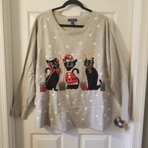 Holiday cat sweater